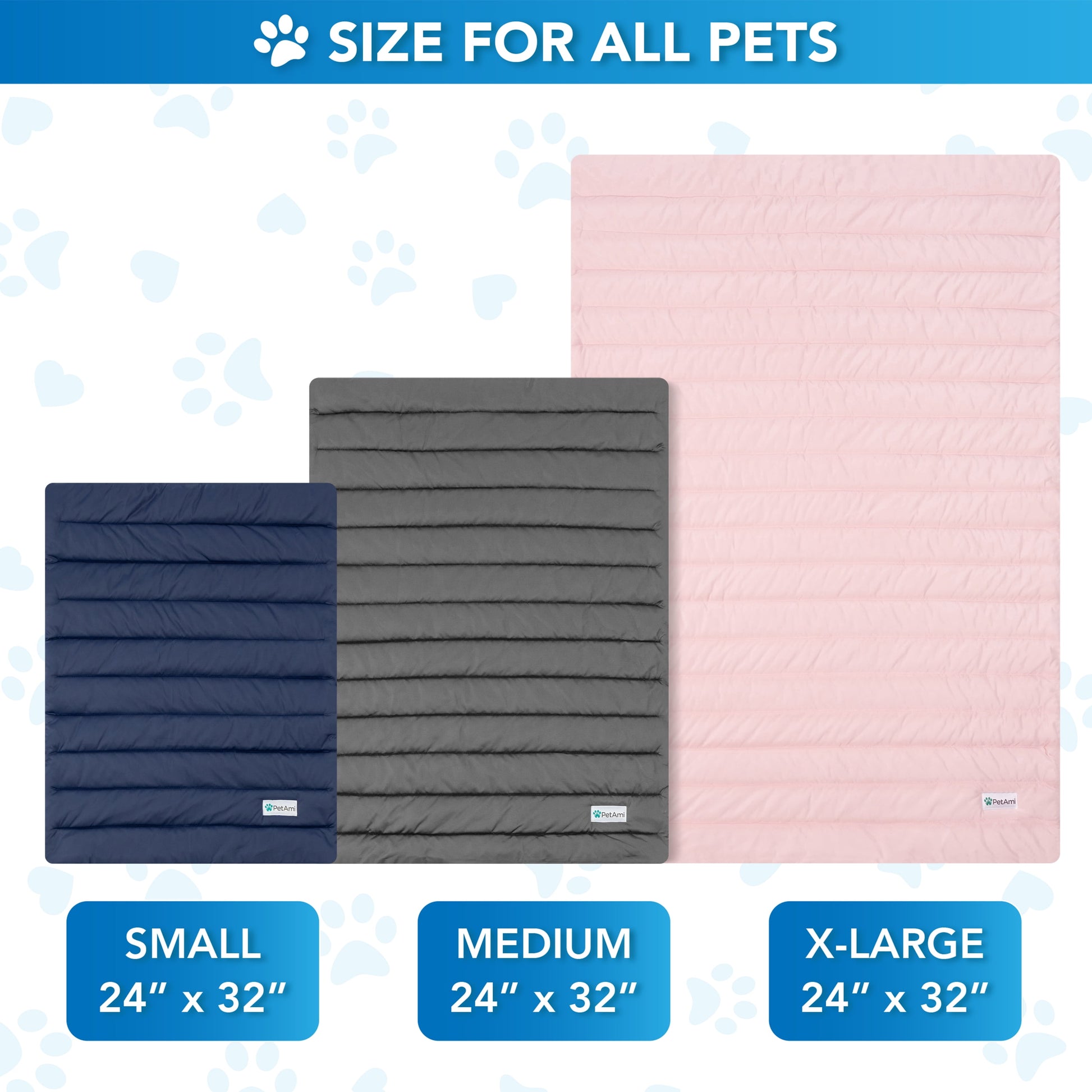 Dog Cooling Mat, Q-Max Pet Cooling Blanket with Thick Cushioning, Self Cooling Pad for Dogs & Cats, Reversible Summer Mat for Crate, Couch, Kennel, Gray/Light Grey, Medium (29X40)
