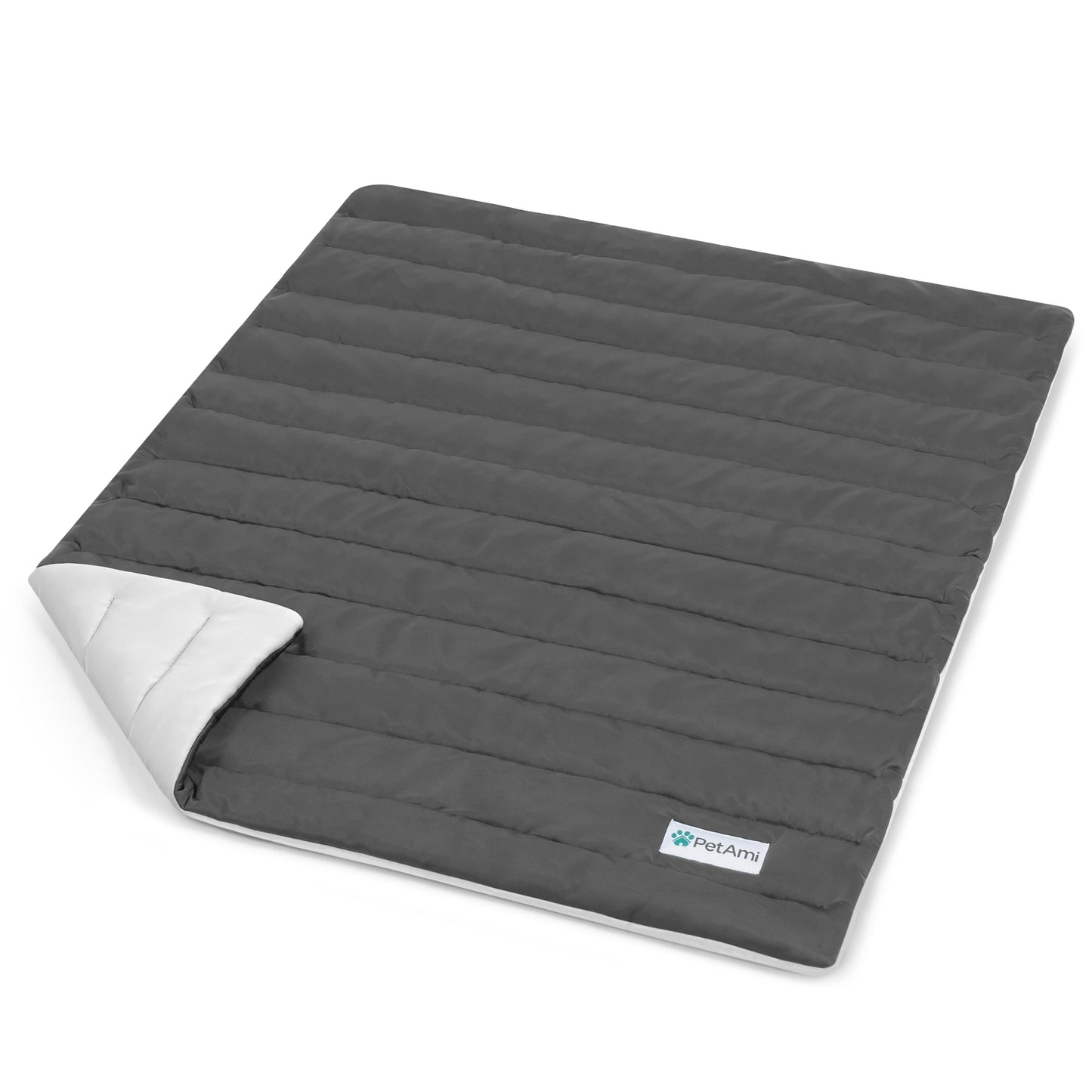 Dog Cooling Mat, Q-Max Pet Cooling Blanket with Thick Cushioning, Self Cooling Pad for Dogs & Cats, Reversible Summer Mat for Crate, Couch, Kennel, Gray/Light Grey, Medium (29X40)